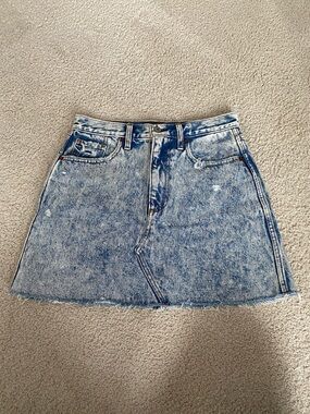 Abercrombie & Fitch Light Blue Acid-Wash Mini Denim Skirt